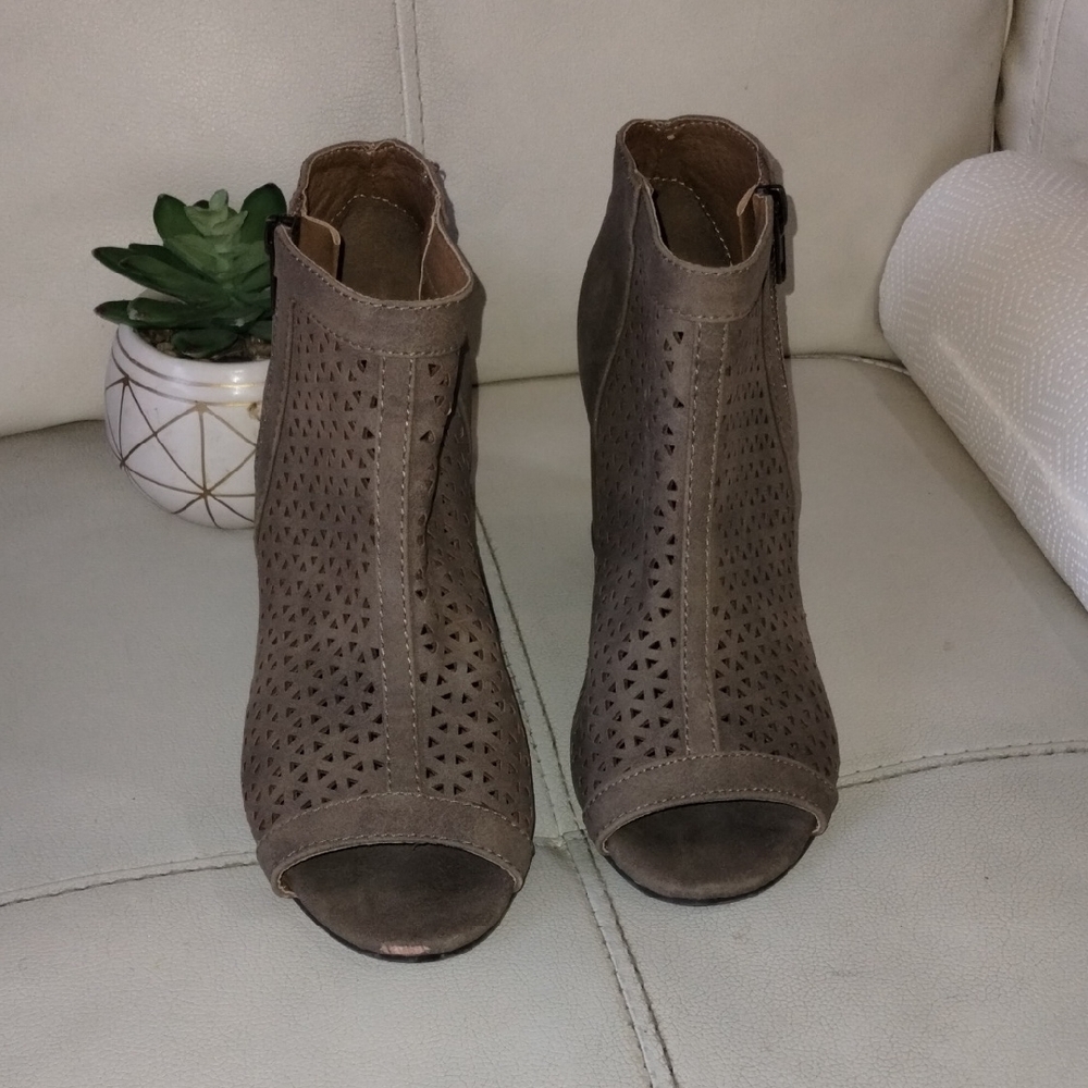 Jellypop Brown Perforated Ankle Booties